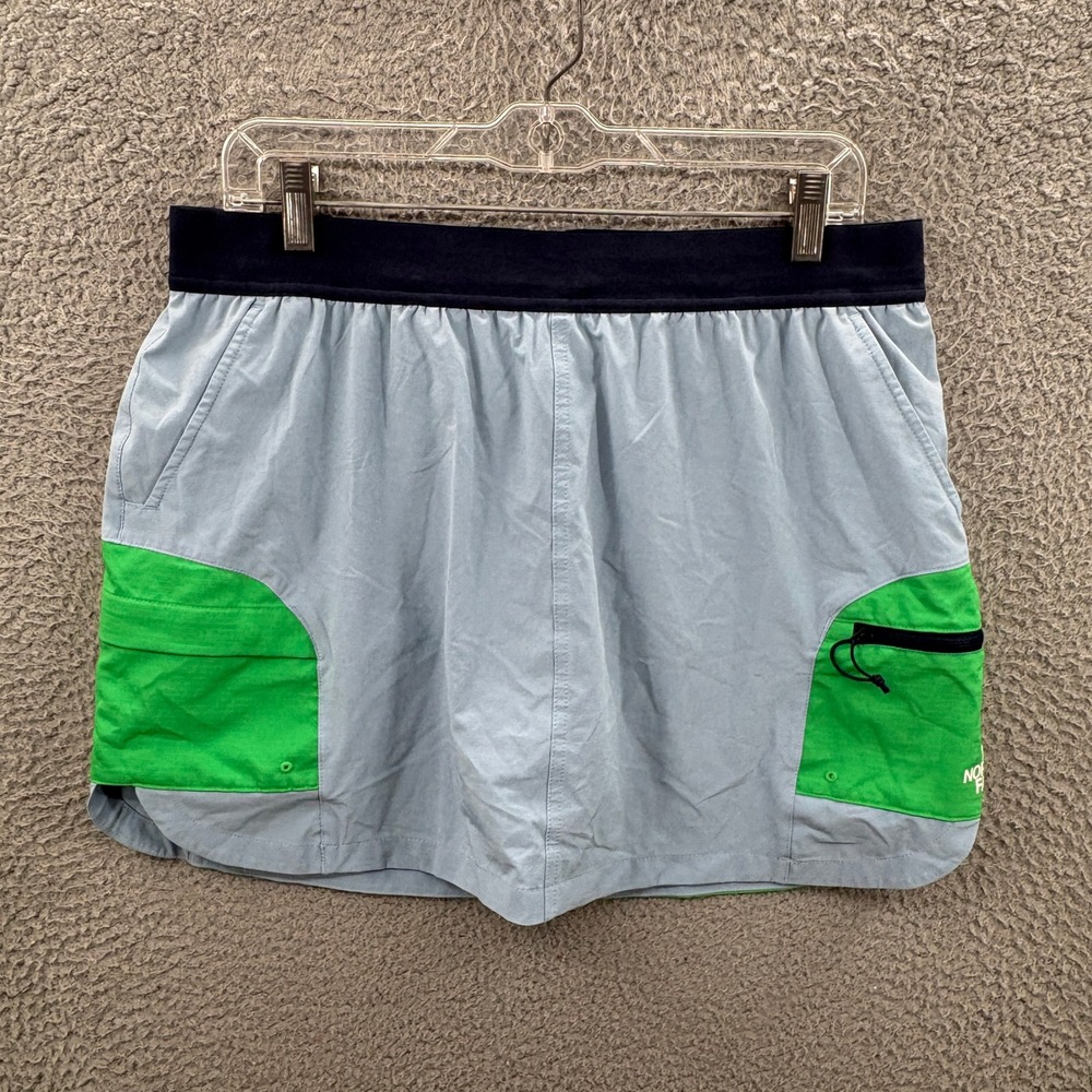 The North Face Skort Womens L Trailwear Blue Green Cargo Hiking Athletic Outdoor